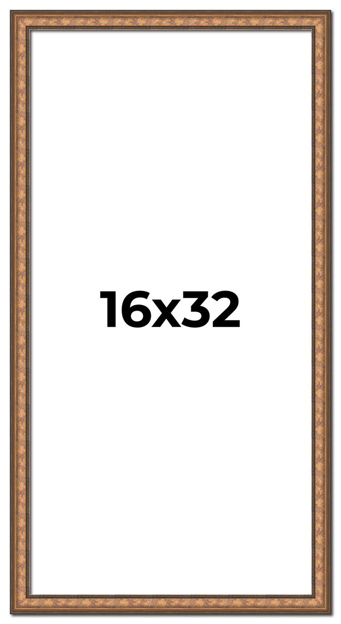 Panoramic Slim Profile Gold Picture Frame - UV Acrylic, Foam Board Backing, Hanging Hardware